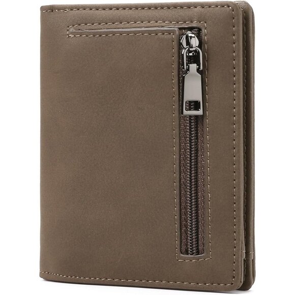 Other - Men's 1 Type Coffee Genuine Leather Minimalist Wallets Card Zipper Coin Pocket